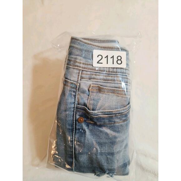 Democracy Jeans Womens Sz 8 Blue "Ab" Solution Technology Whiskers Distressed - Picture 15 of 15